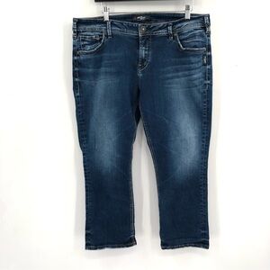 SILVER JEANS Sam Capri Cropped Jeans Stretch Denim 34 Women Crop Summer Pants